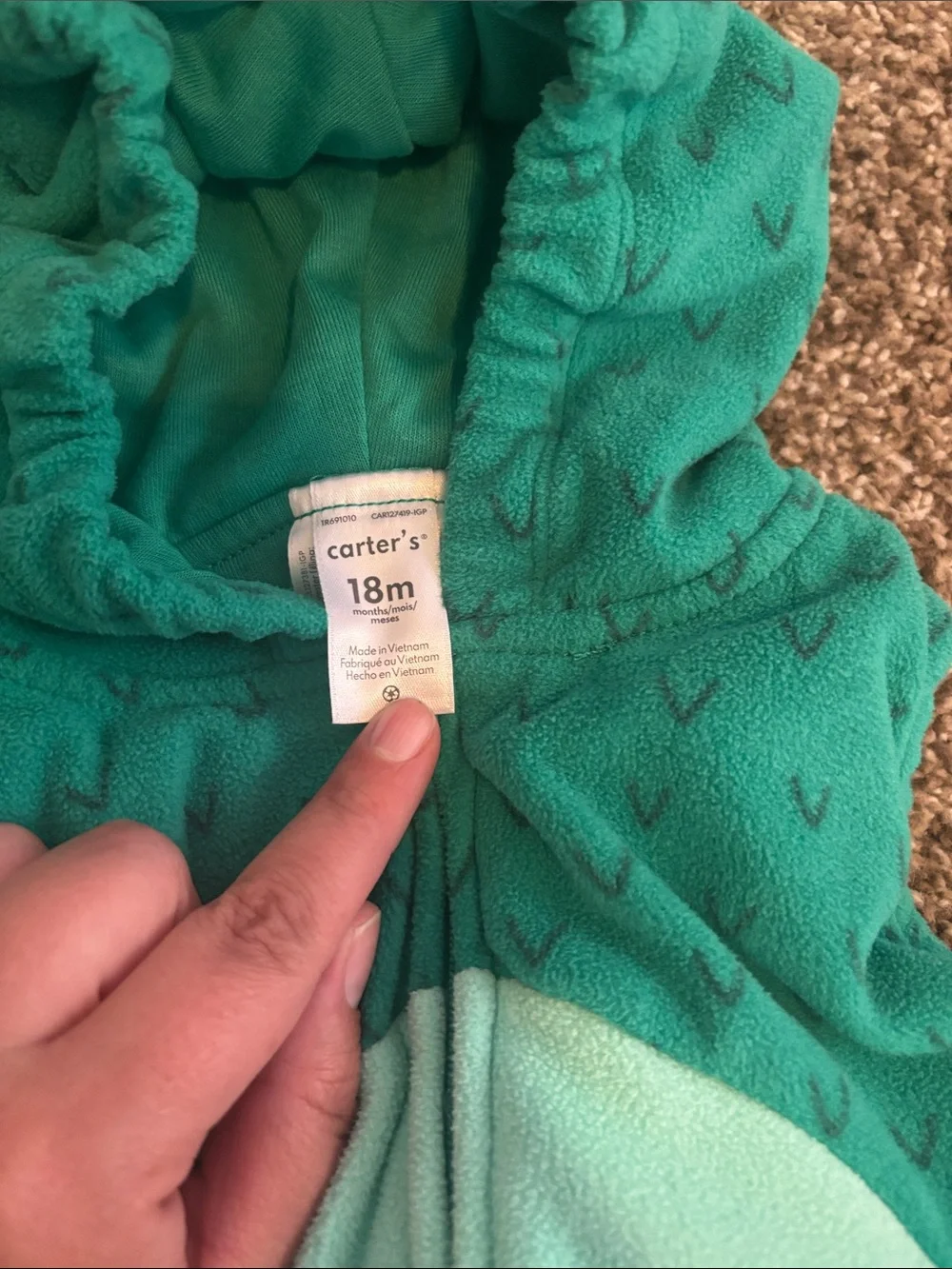 Green Toddler Dino Costume set